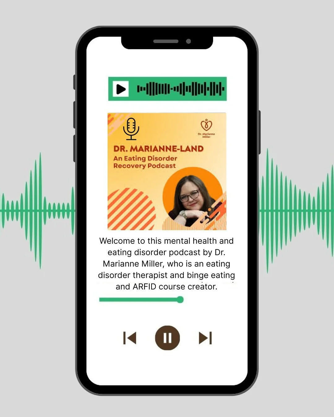 ▶︎ &bull;၊၊||၊|။|||| 
Podcast By Dr. Marianne-Land

The soothing voice and informative information provided by Dr. Marianne-Land is a must-listen to for all ARFID Caregivers.

In her latest episode, Dr Marianne is speaking directly to parents, the on