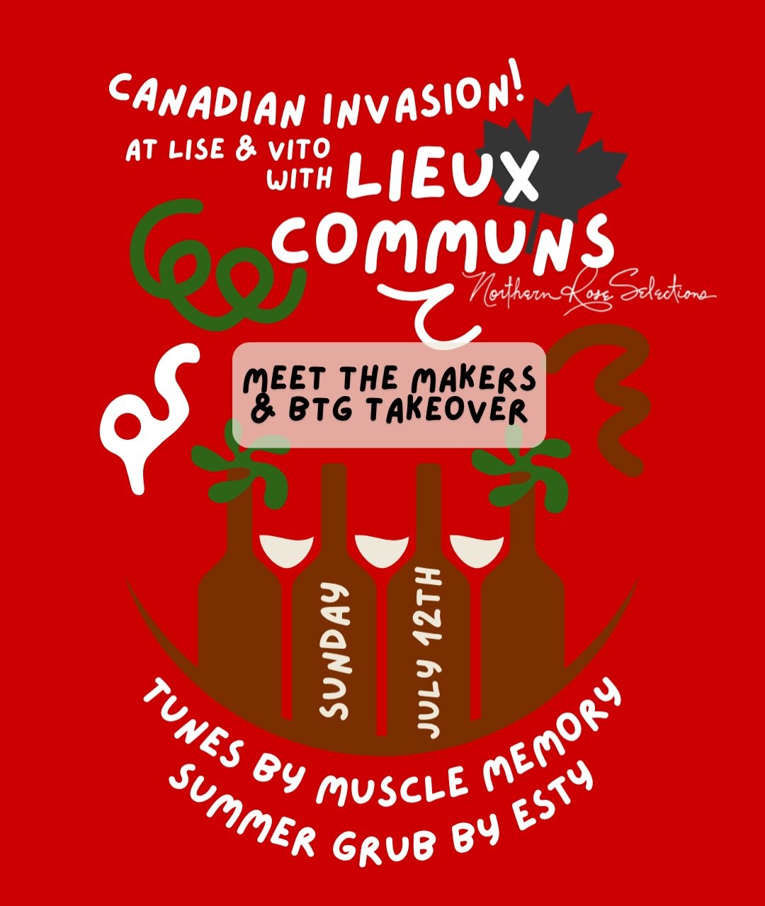 We&rsquo;re gearing up for a real Sunday banger with a Canadian Invasion 🍁 🇨🇦 🛸 Sunday July 12th!

Join us for a night to remember while we host our super talented friends @lieuxcommuns.vin from Montreal by way of @northernroseselections ! The gu