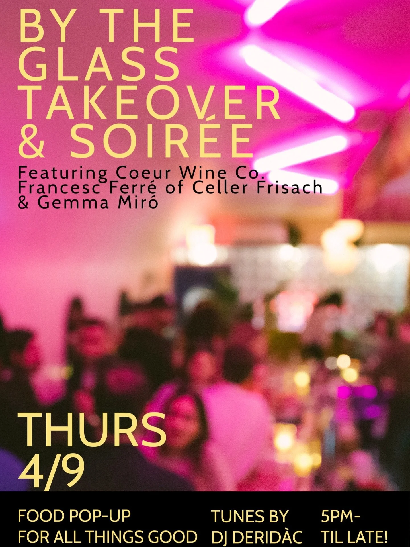 Wine party on a Thursday? Yeah duh!! 🥂 

We&rsquo;re so excited to have @gemma_miro and @cellerfrisach in our pink little bar all the way from Catalunya 🇪🇸 this Thursday, April 9th 🍇

And to really roll out the red carpet for them, we&rsquo;ve in
