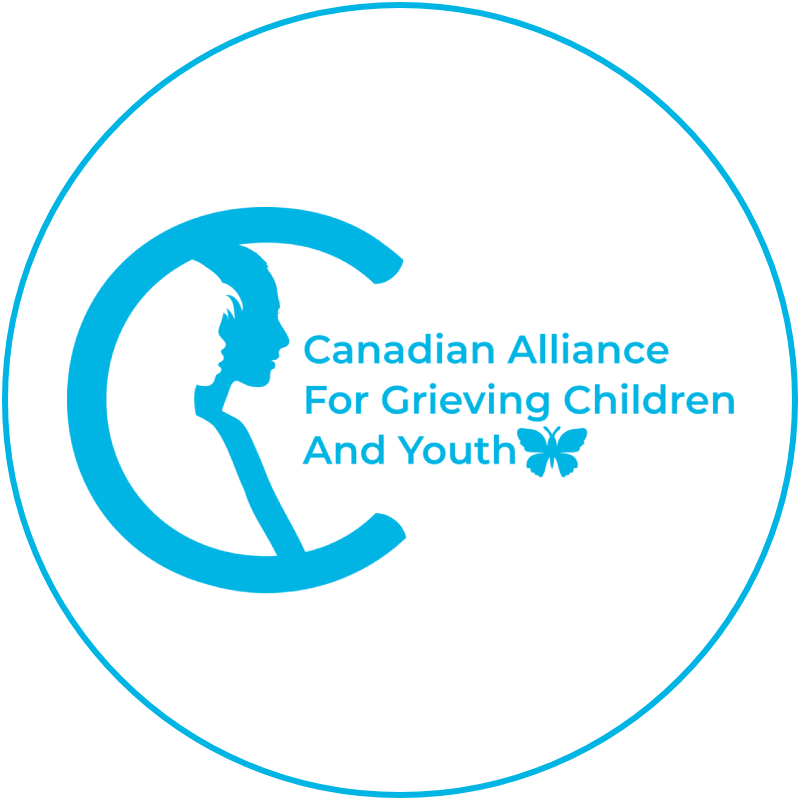 turquoise logo saying Canadian Alliance For Grieving Children And Youth