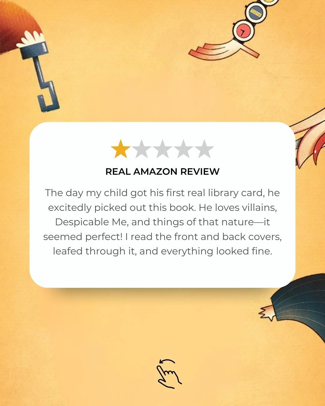 This is the best one-star review ever given! Check out this review (and the book) on Amazon! Search for Jimmy Needham and Real Bad Guys. Also check out my new book: The Quest for the Best! 

Oh, and leave a review!