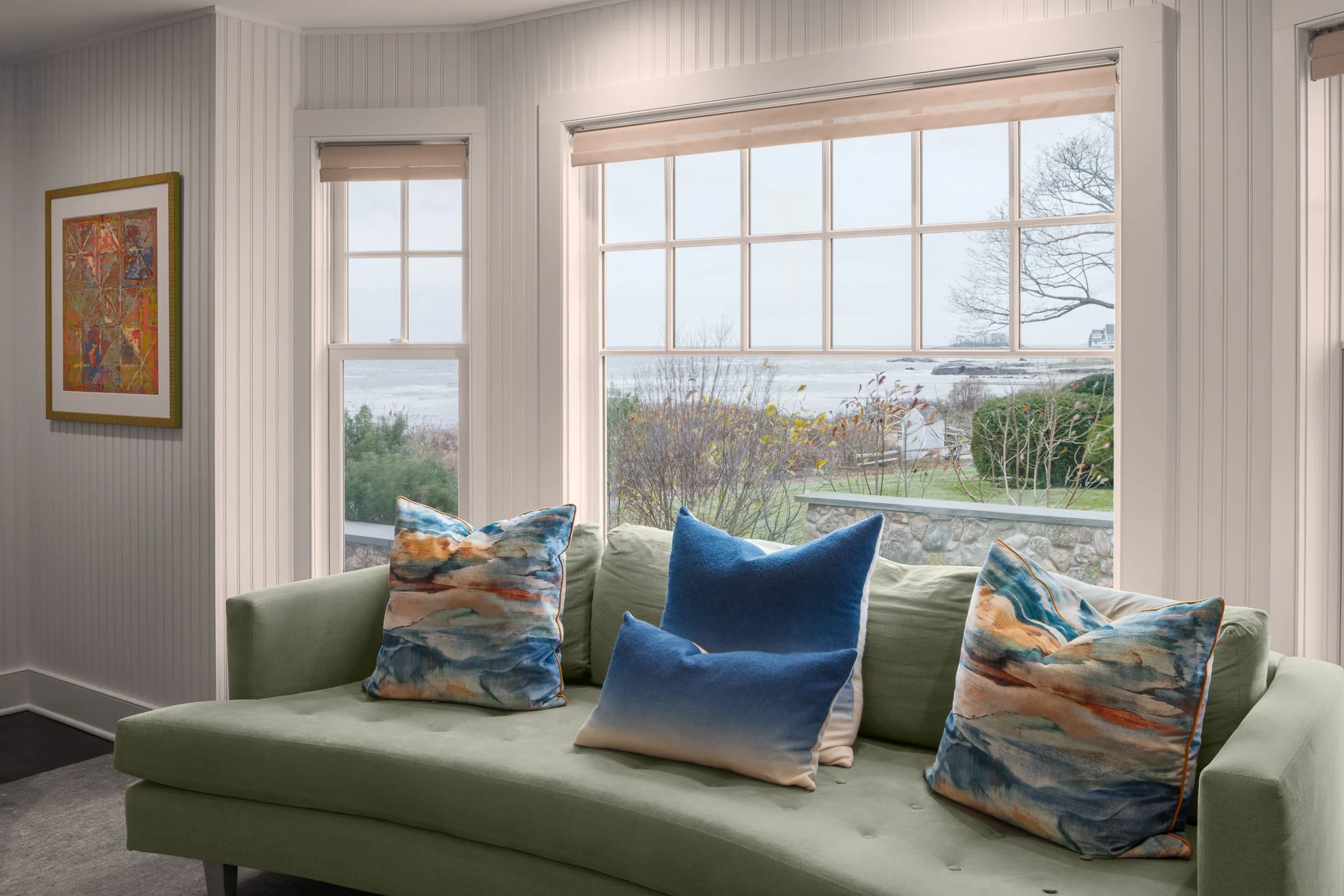 seabird architects interior photography living room couch view madison connecticut