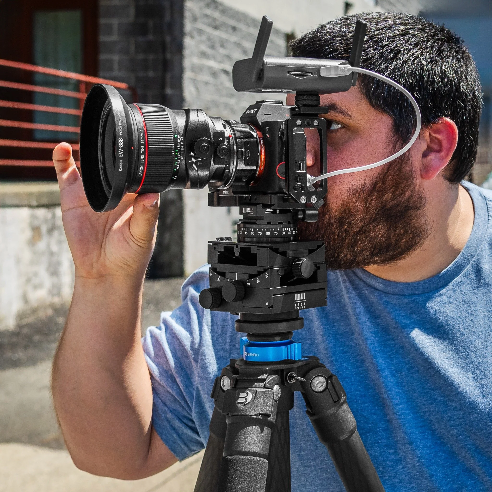 TJ Wieczorek photographing an architectural project in New London, CT