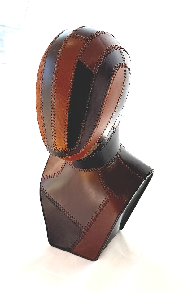 Brown Patchwork Mannequin Bust