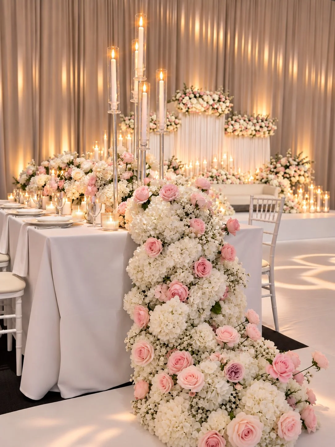 Cascading Florals &amp; Candlelight Elegance
∙
∙
∙
∙
∙
#wedding #event #eventplanner #weddingdecor #1king #weddingdress #weddingphotography #decor #decoration #dress #banquethall #florist #weddingday #weddinginspo #luxury #banquethall #toronto #toron