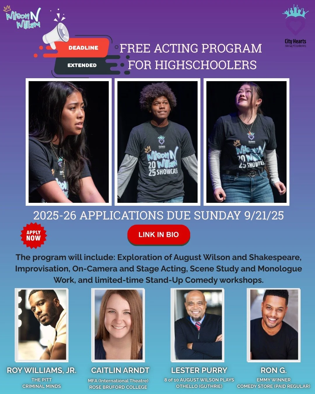DEADLINE EXTENSION!
We are so overwhelmed with gratitude to see all the cities and schools represented from applications that have been rolling in.
We have extended the deadline to at least Sunday September 21st! LINK IN BIO!