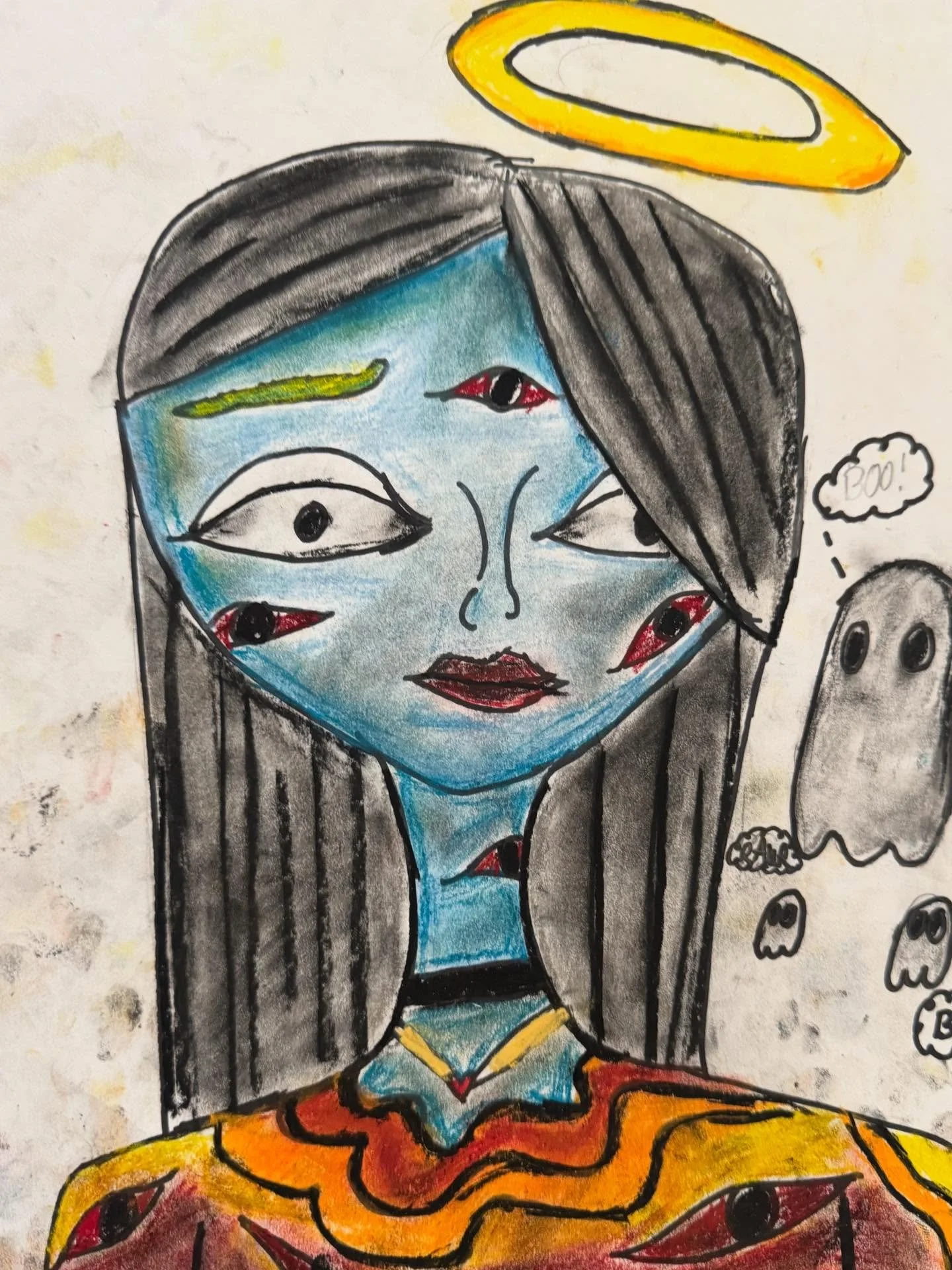 Check out some incredible work from our Mixed Media students in Compton and Long Beach, by our amazing Teaching Artist, Bailey Spillane!

👻 Tim Burton-Inspired Self Portraits &ndash; 5th graders at Holmes Elementary combined chalk pastels and perman