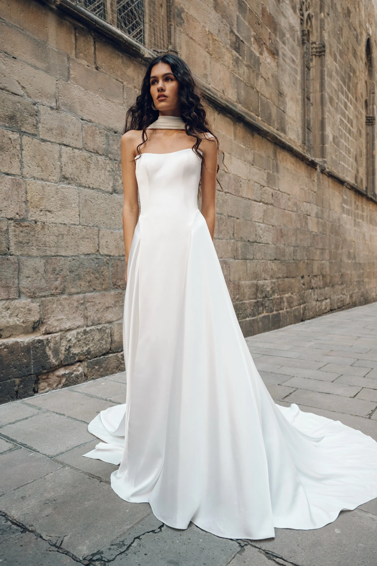 Addilyn Brautkleid von Jenny Yoo mit geradem Ausschnitt und tief sitzender Taille