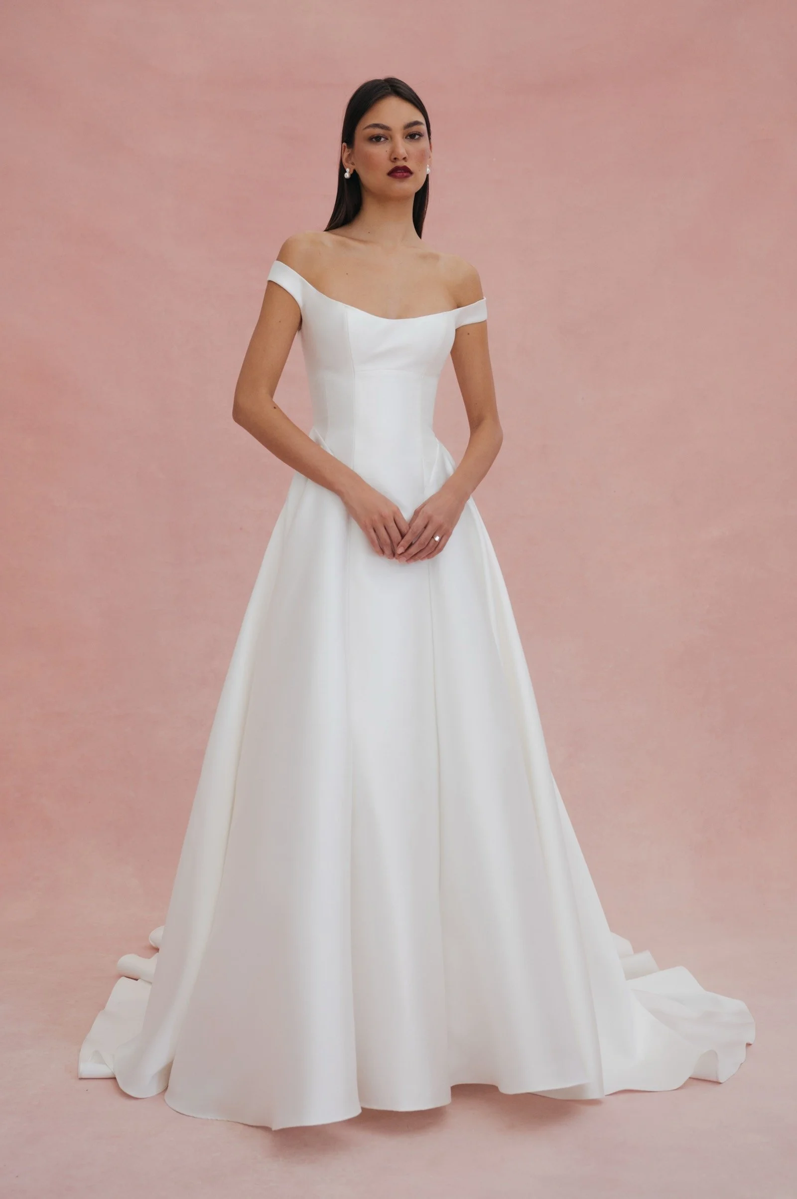 Alyne von Jenny Yoo, A-Linien-Brautkleid aus glattem Mikado mit Korsett-Oberteil
