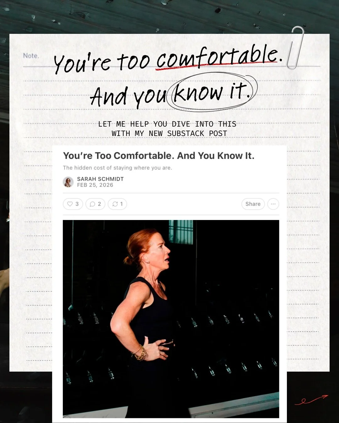 Your comfort zone is costing you more than you think.
I know because I stayed in mine for years &mdash; waiting for the perfect moment, the right time, the fear to go away. It never did. And my world kept getting smaller.

This week&rsquo;s Substack 