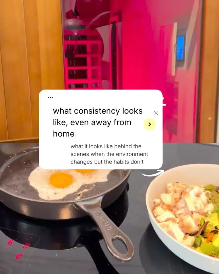 consistency doesn&rsquo;t take vacations.
the supplement stack came with us. the morning coffee routine came with us. the slow start to the day, the dogs underfoot, the random thrift shops because that&rsquo;s just what we do &mdash; all of it came w