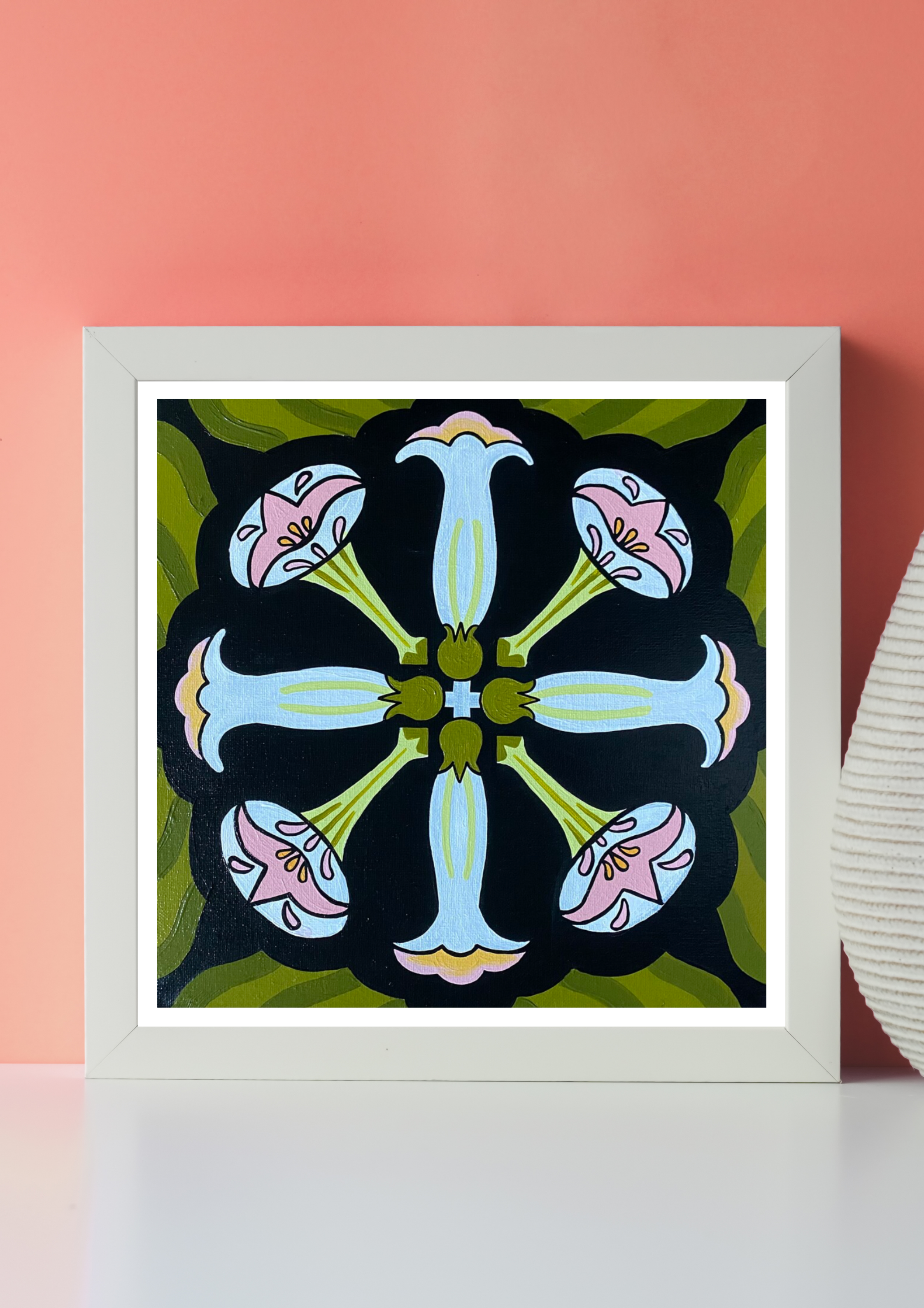 "Gabriel Trumpet Flowers" Medium Print