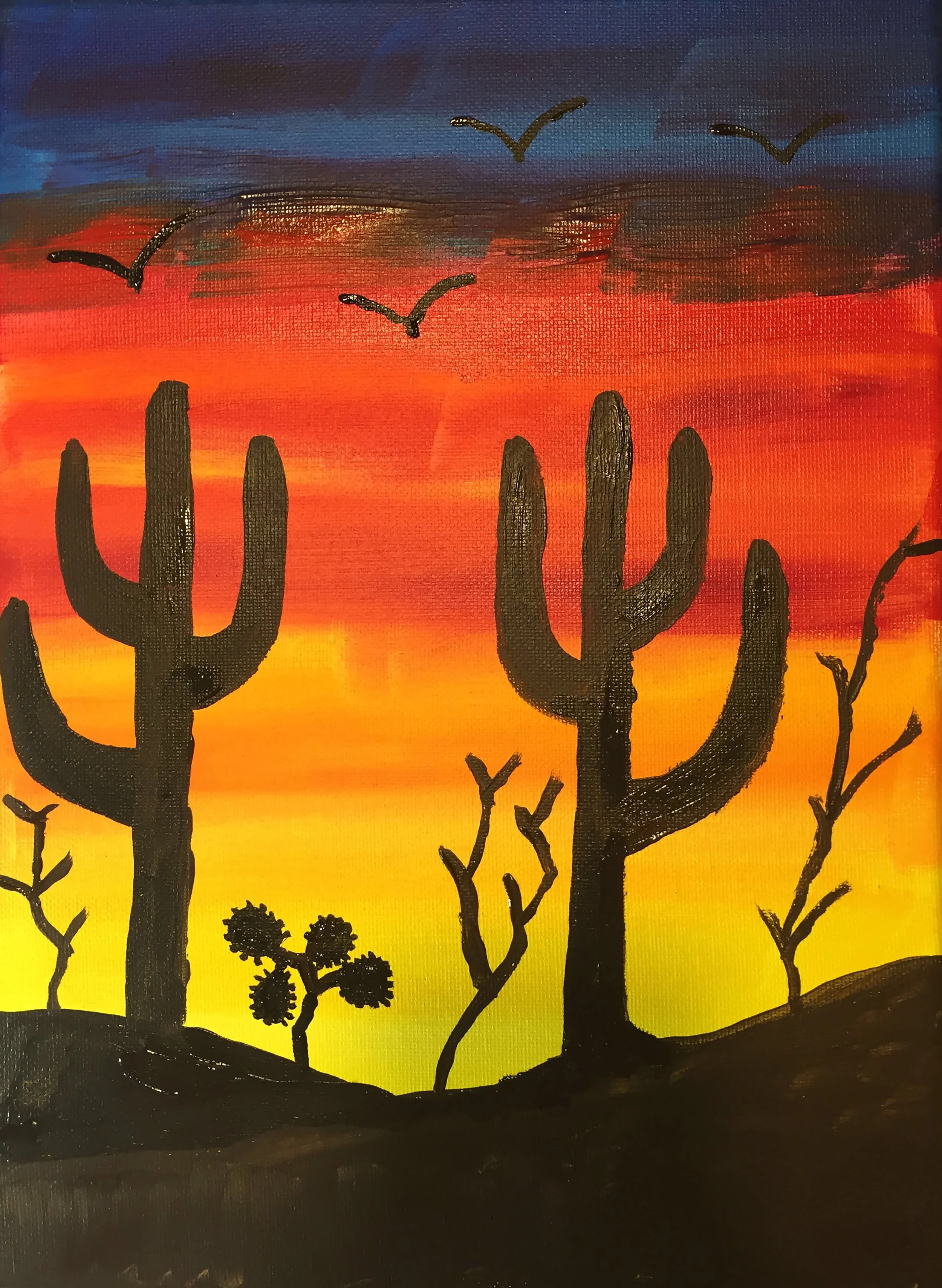 Santa Fe Cactus - Acrylic Painting