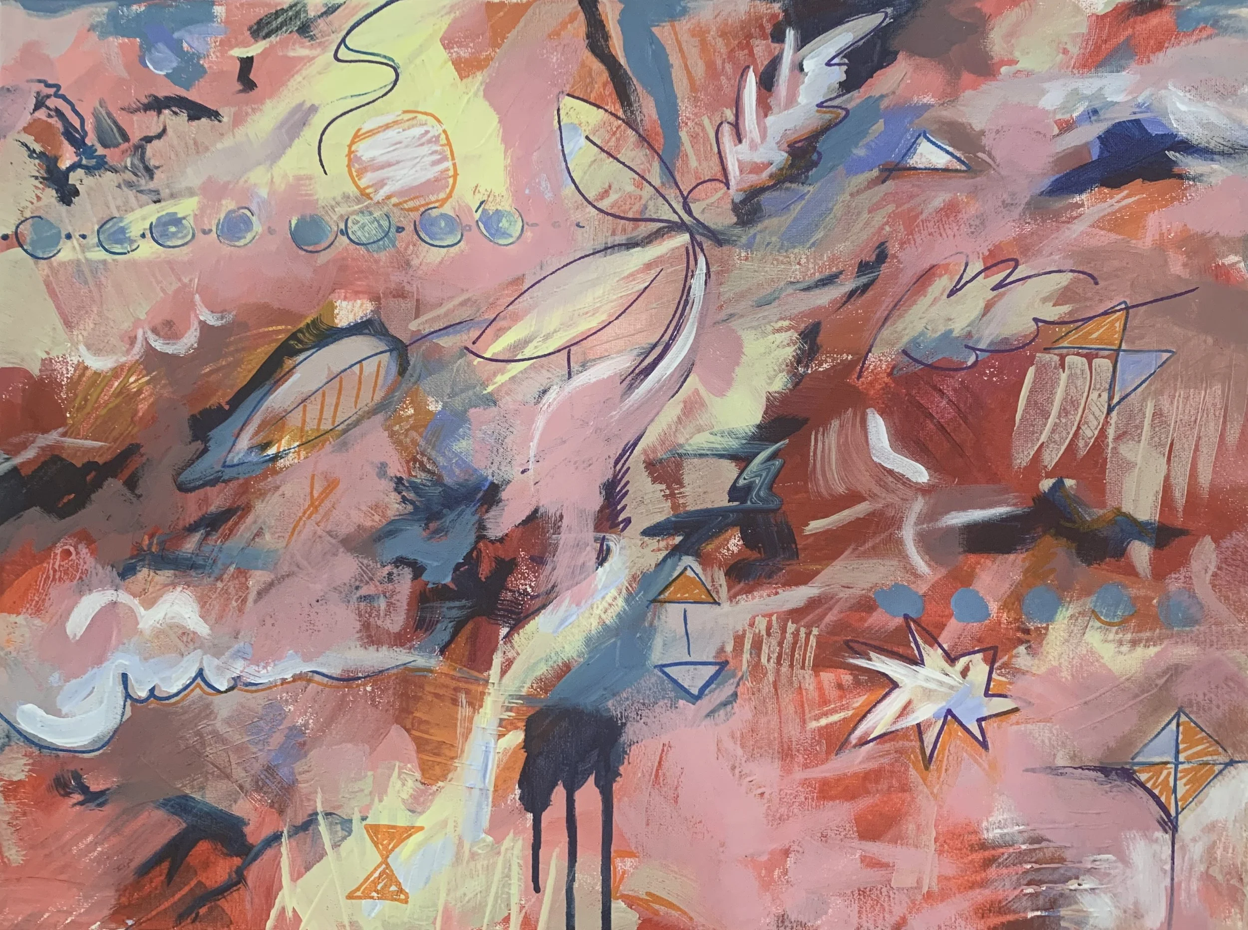 Coral Dance,
18" x 24", Acrylic on canvas
