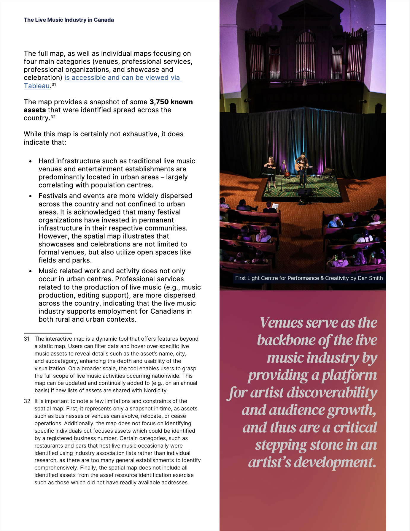 Content page from hear and now report