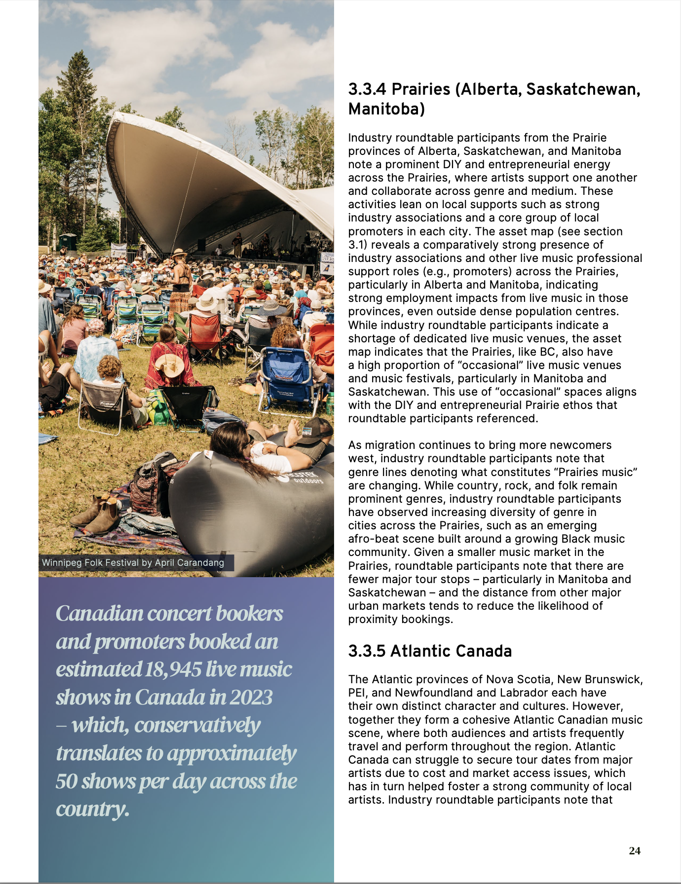 Content page for hear and now report