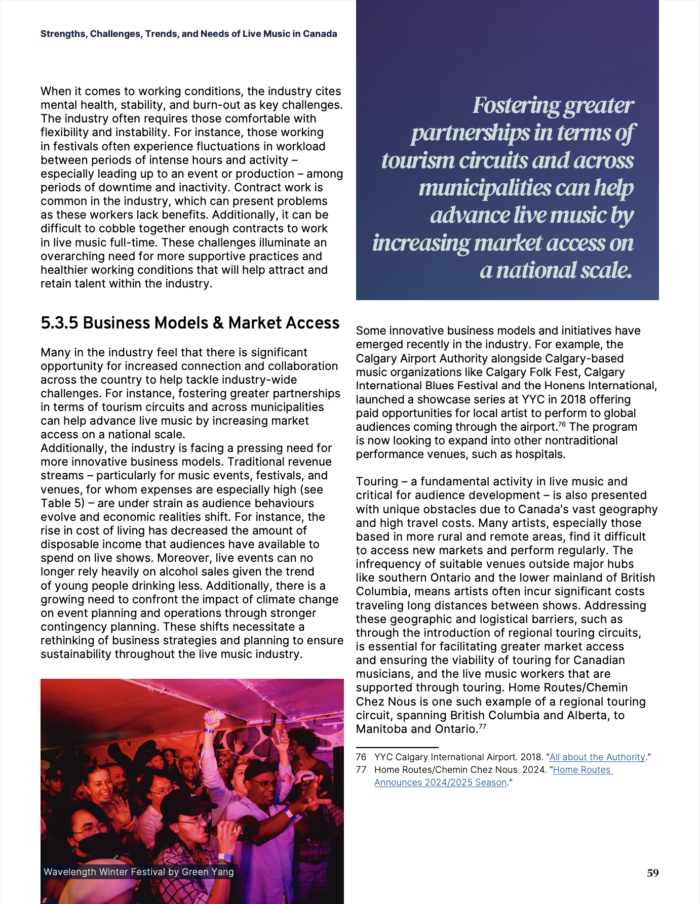 content page for hear and now report