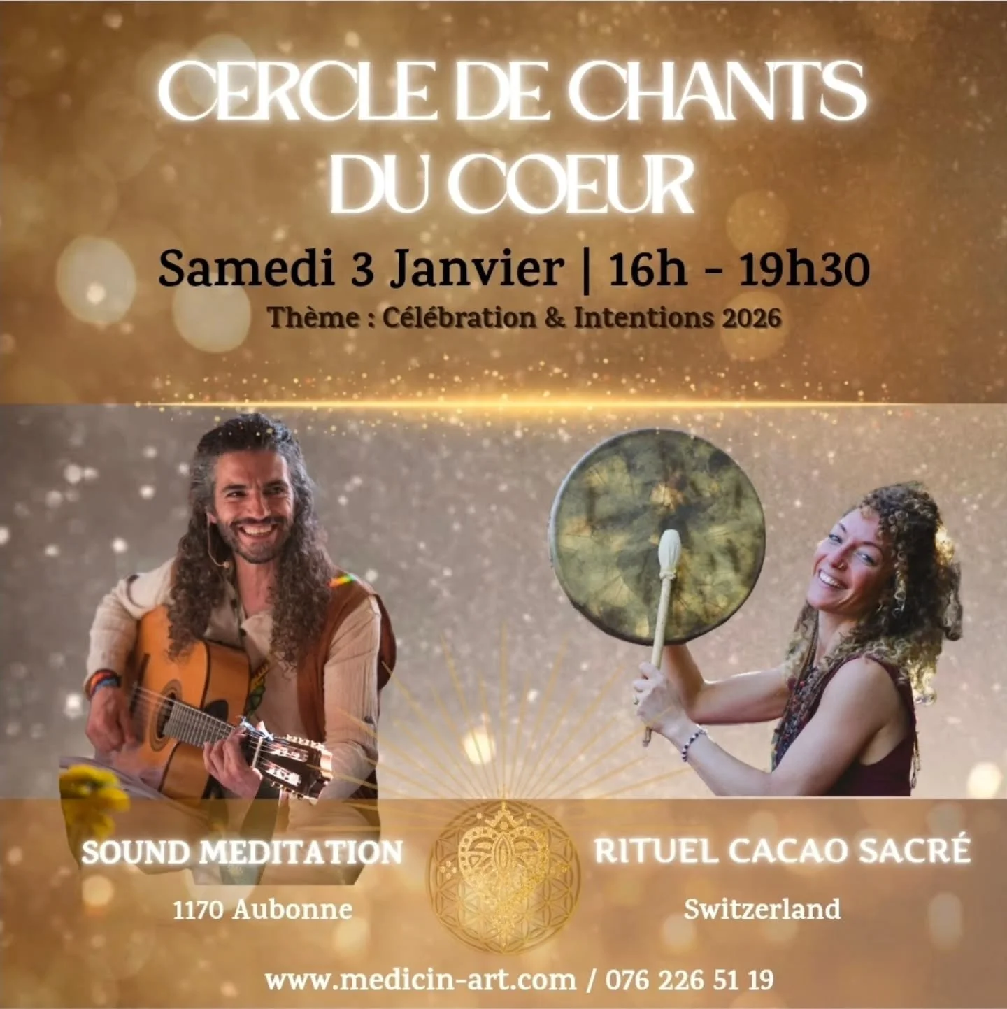🎶❤ CERCLE DE CHANTS DU C&OElig;UR &ndash; DEMAIN ❤🎶
Samedi 3 janvier 2026

Demain, nous ouvrons ensemble le premier Cercle de Chants du C&oelig;ur de 2026 💛
Un moment pr&eacute;cieux pour c&eacute;l&eacute;brer la nouvelle ann&eacute;e, d&eacute;p