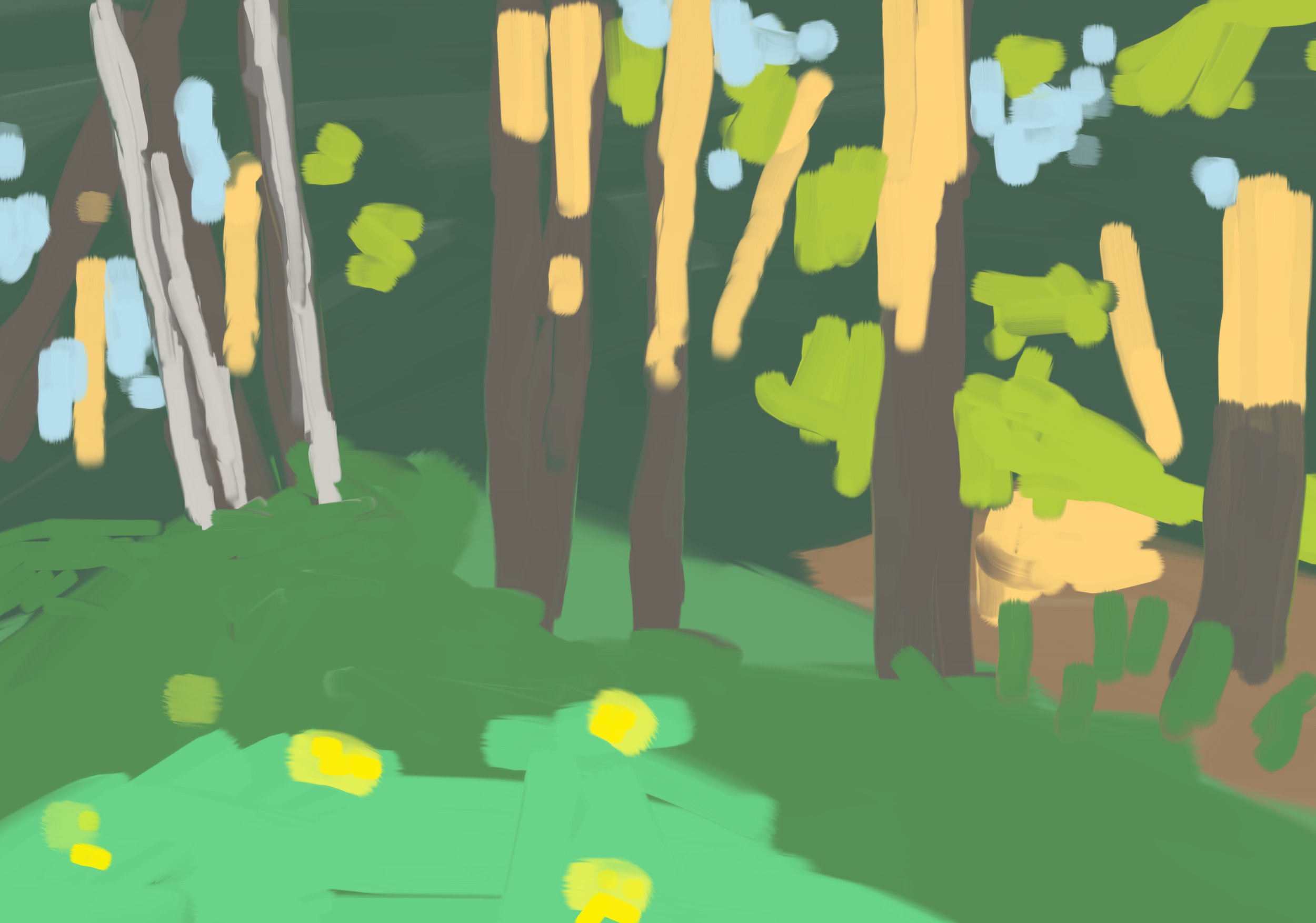 Light on Trees, iPhone drawing, 2021
