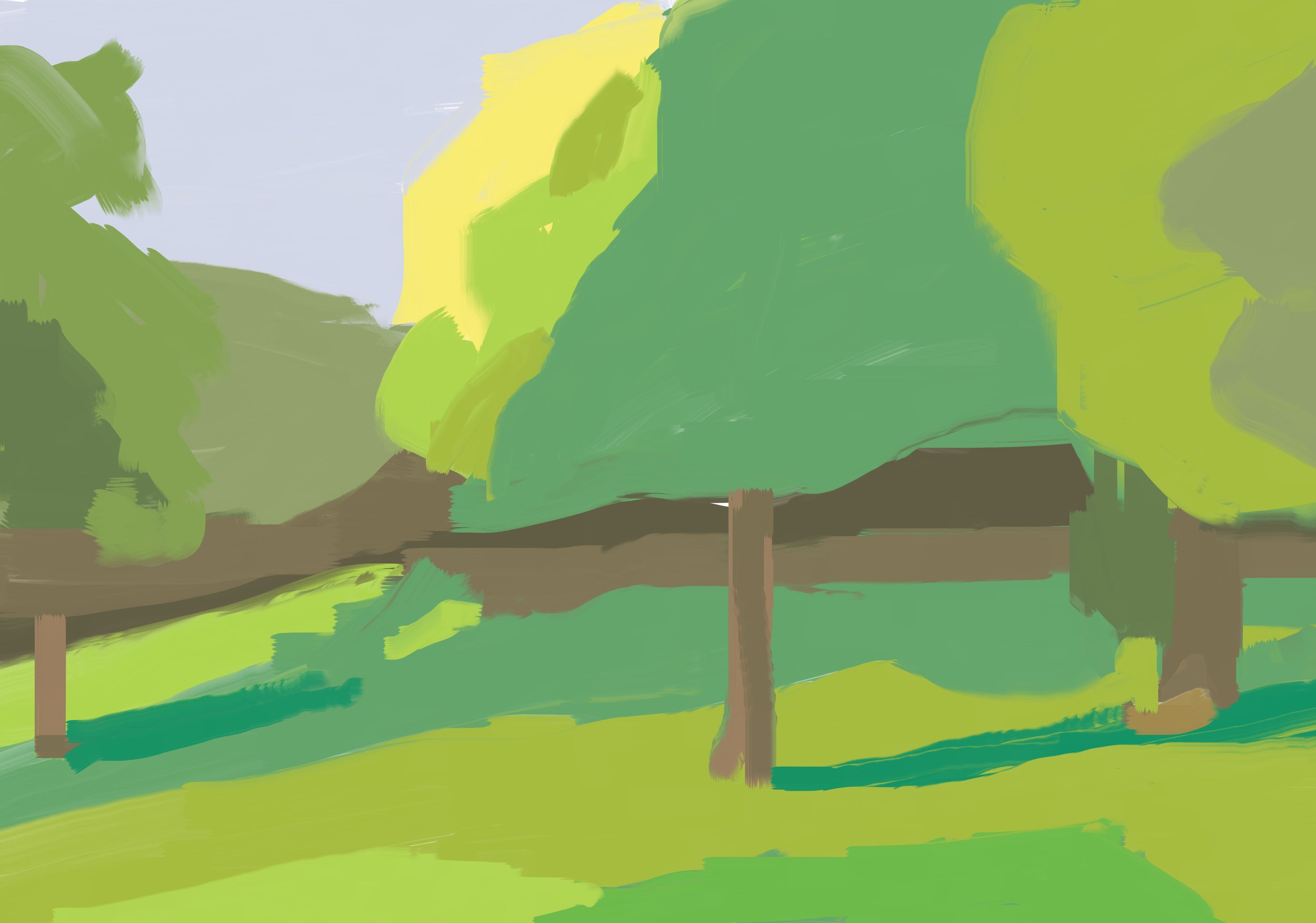 Side of a Hill, iPhone drawing, 2021