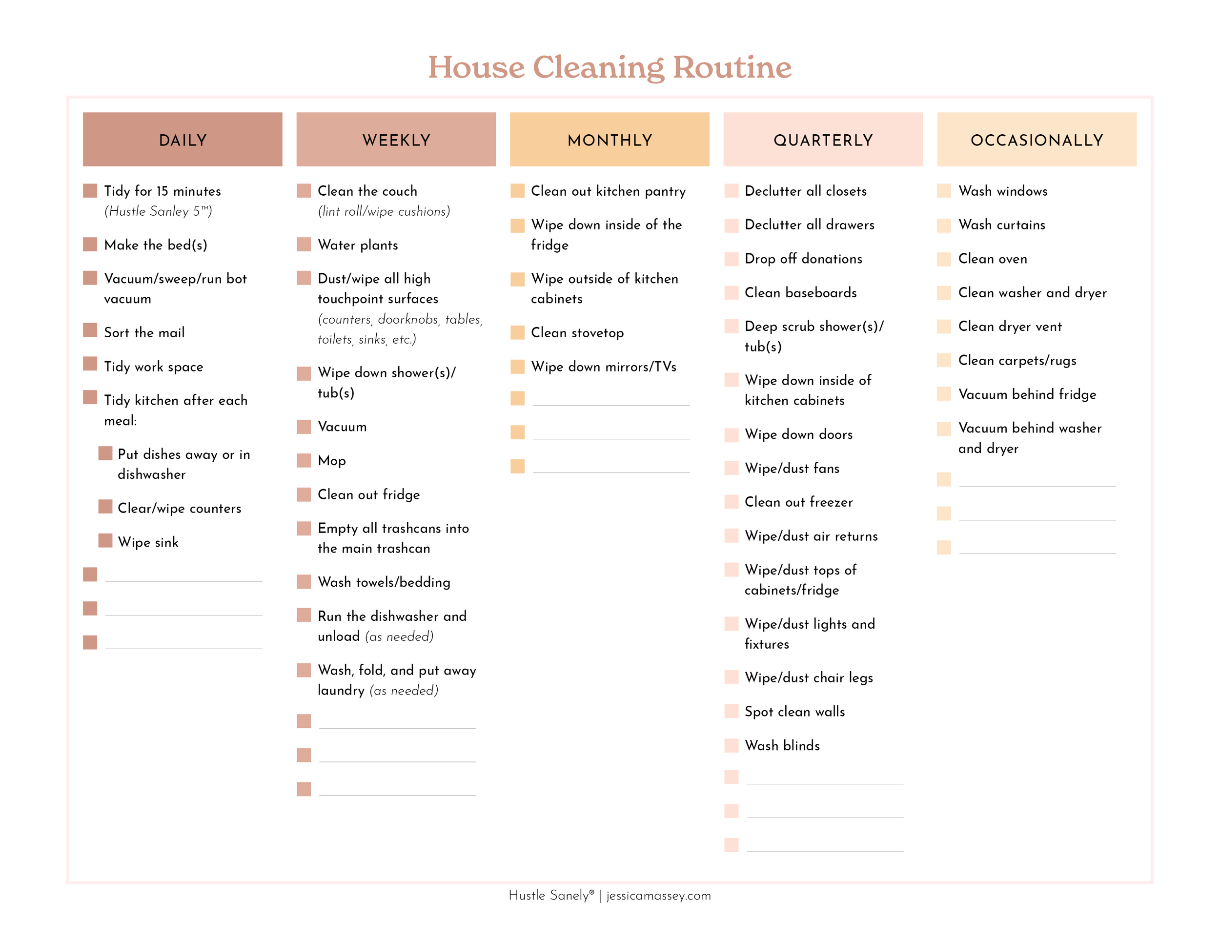 1 week schedule to a clean and organized house – House Mix