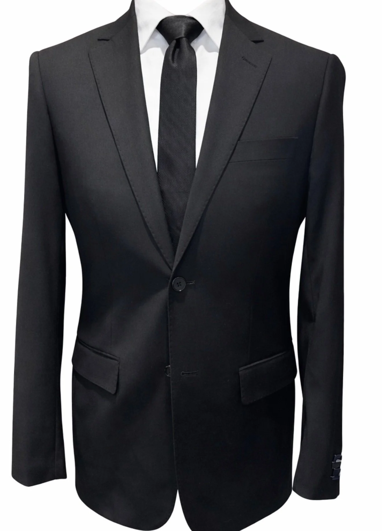 Black 2 Button Notch Suit