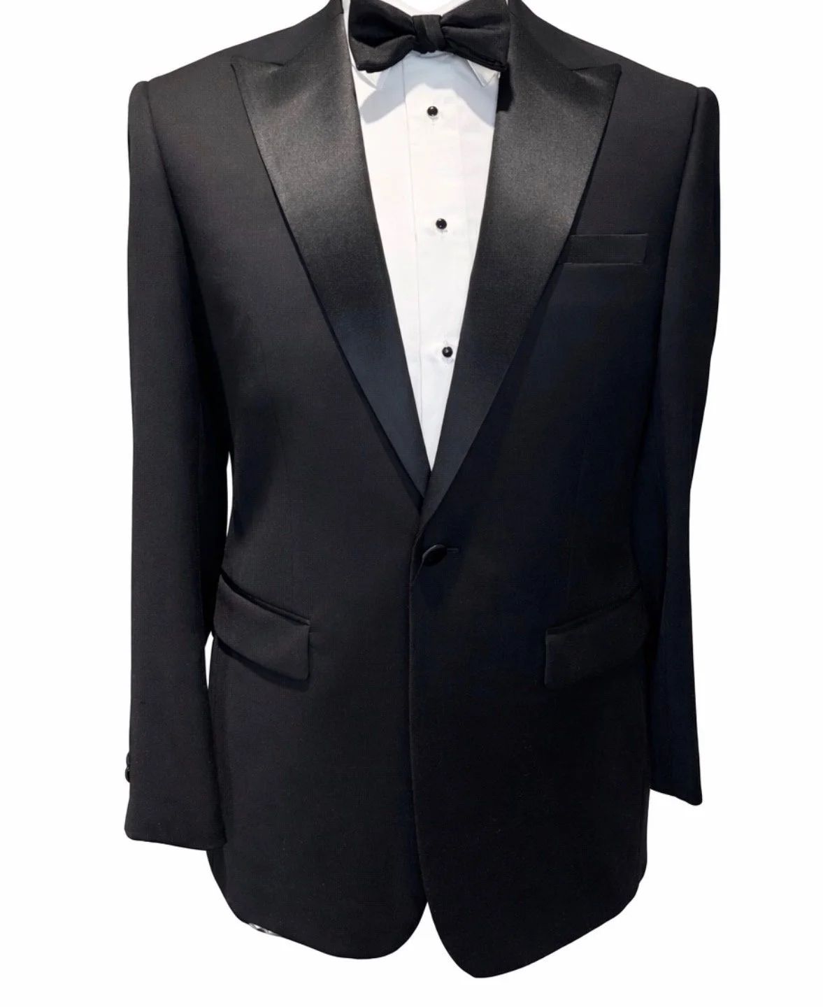 Black 1 Button Peak Tuxedo