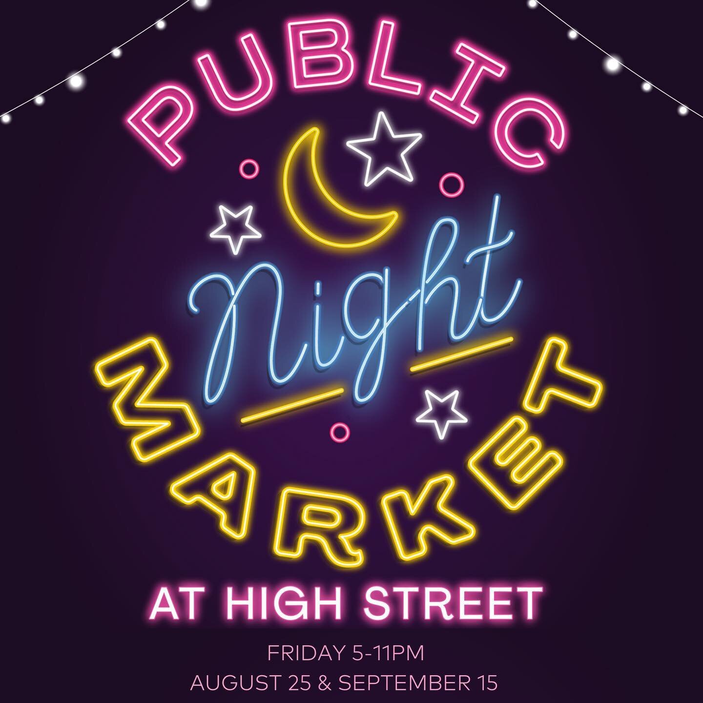 We&rsquo;re back in High Street #yeg this FRIDAY for the Public Night Market! Join us 5-11PM on @shop124street and explore our biggest night market yet! 
✨
Come hungry and ready to support some of your favourite local makers, bakers &amp; the local r