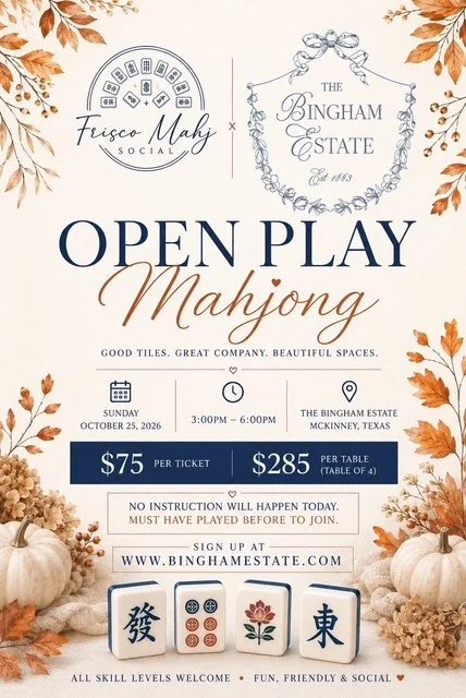 October 25, 2026- Fall Mahjong hosted by Frisco Mahjong Club