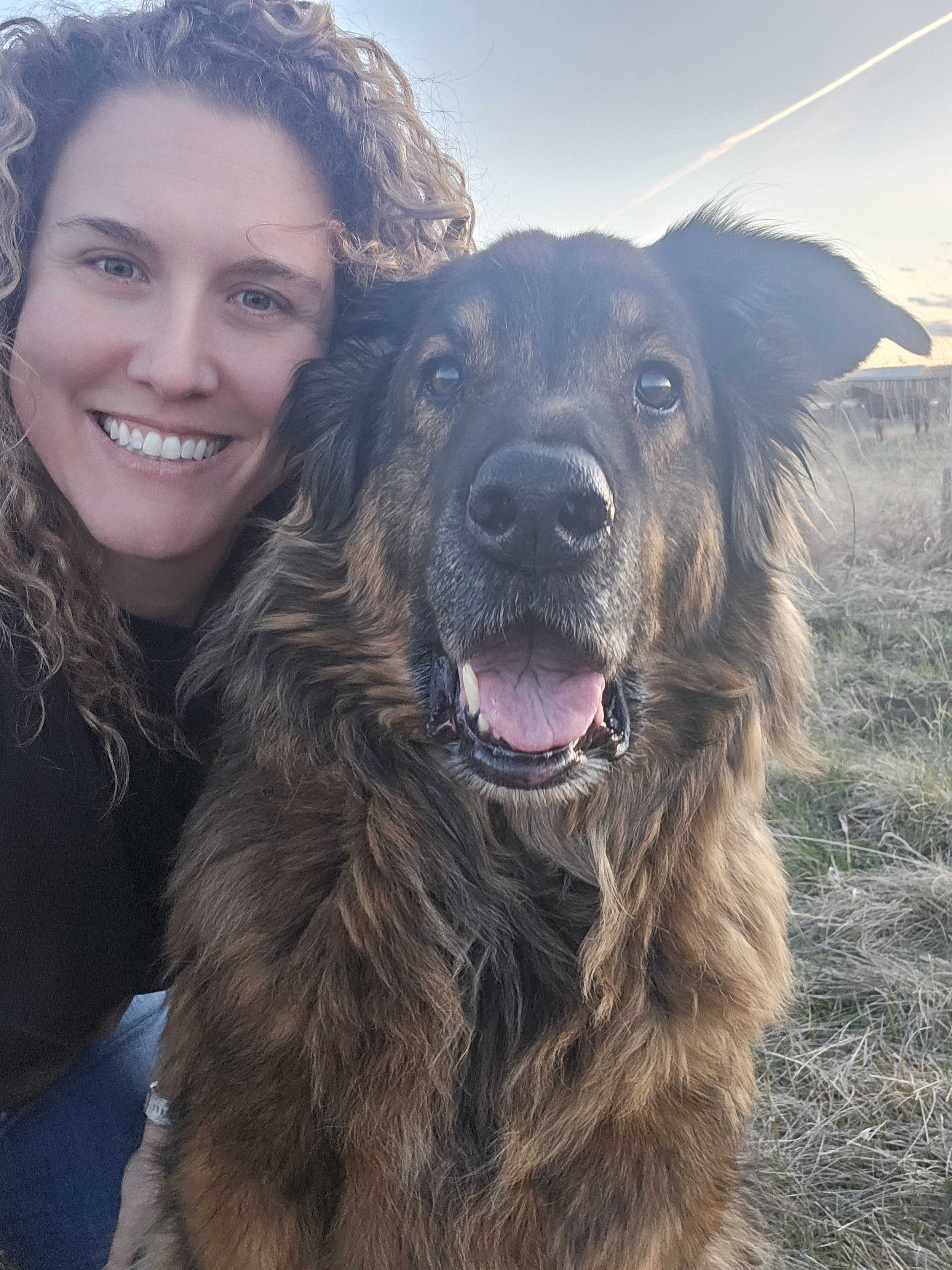 Nikki Nordick certified dog trainer and behavior consultant with her dog in Airdrie Alberta