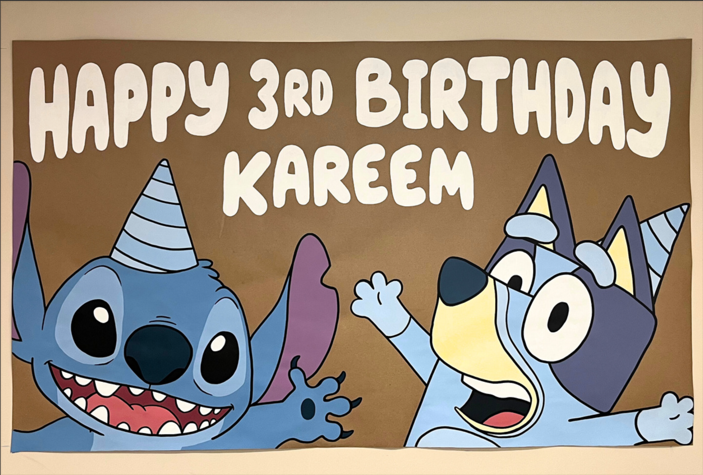 5ft Stitch & Bluey Birthday Banner