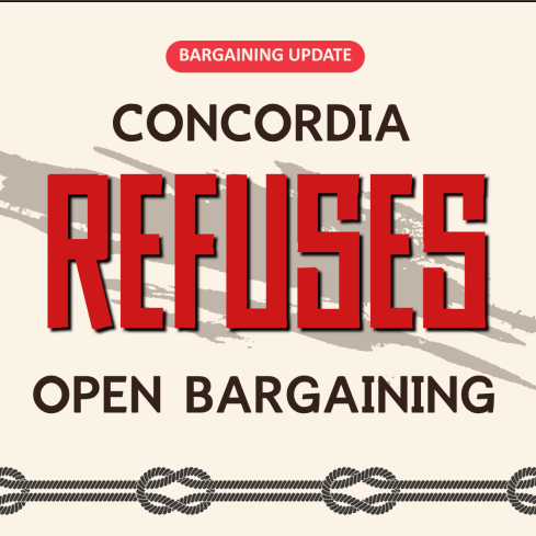 Negotiation Session #1: Concordia Refuses Open Bargaining