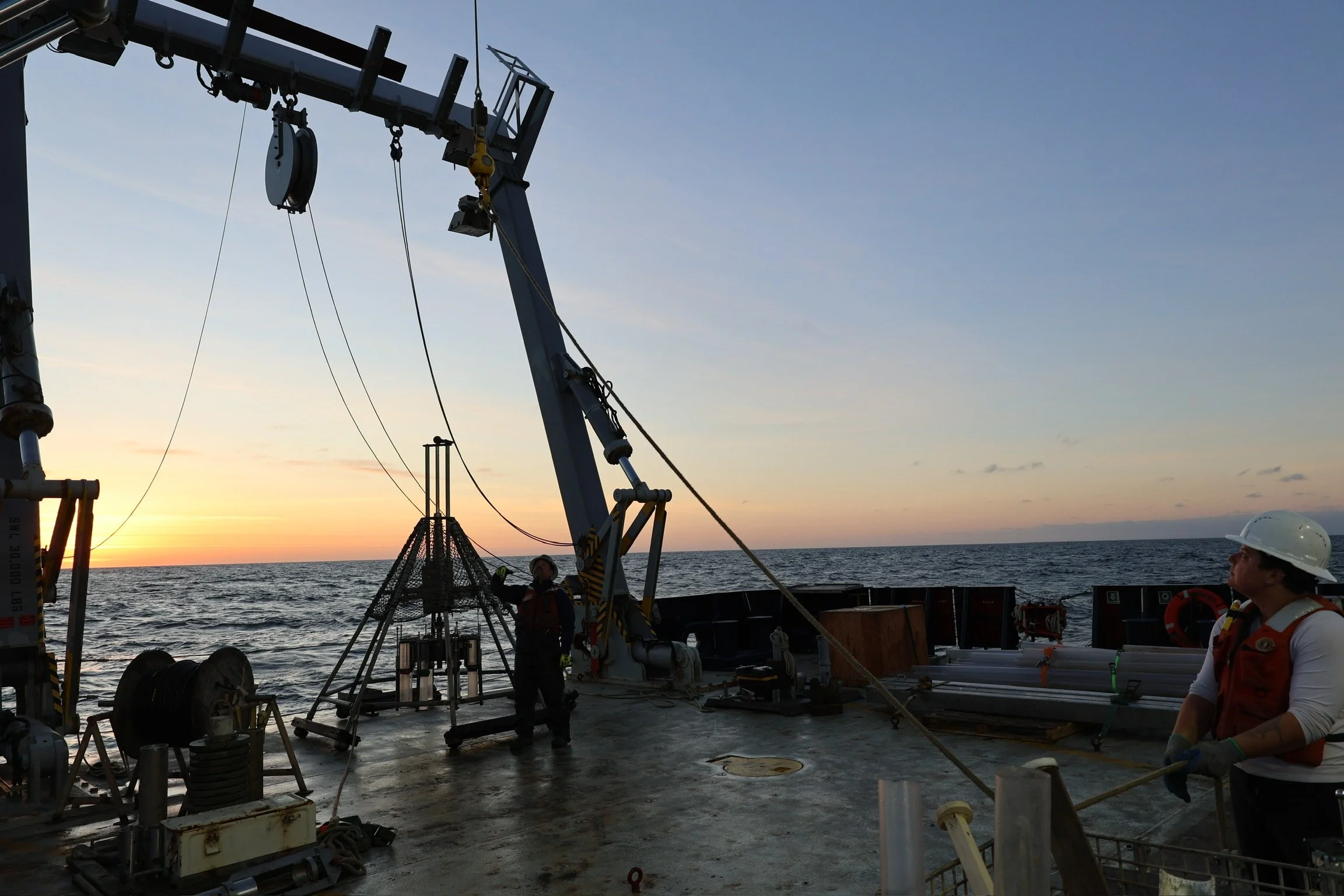Preparing the multicorer for deployment off of R/V Sally Ride during SR2422 (Ancient California Ecosystems and Shorelines)