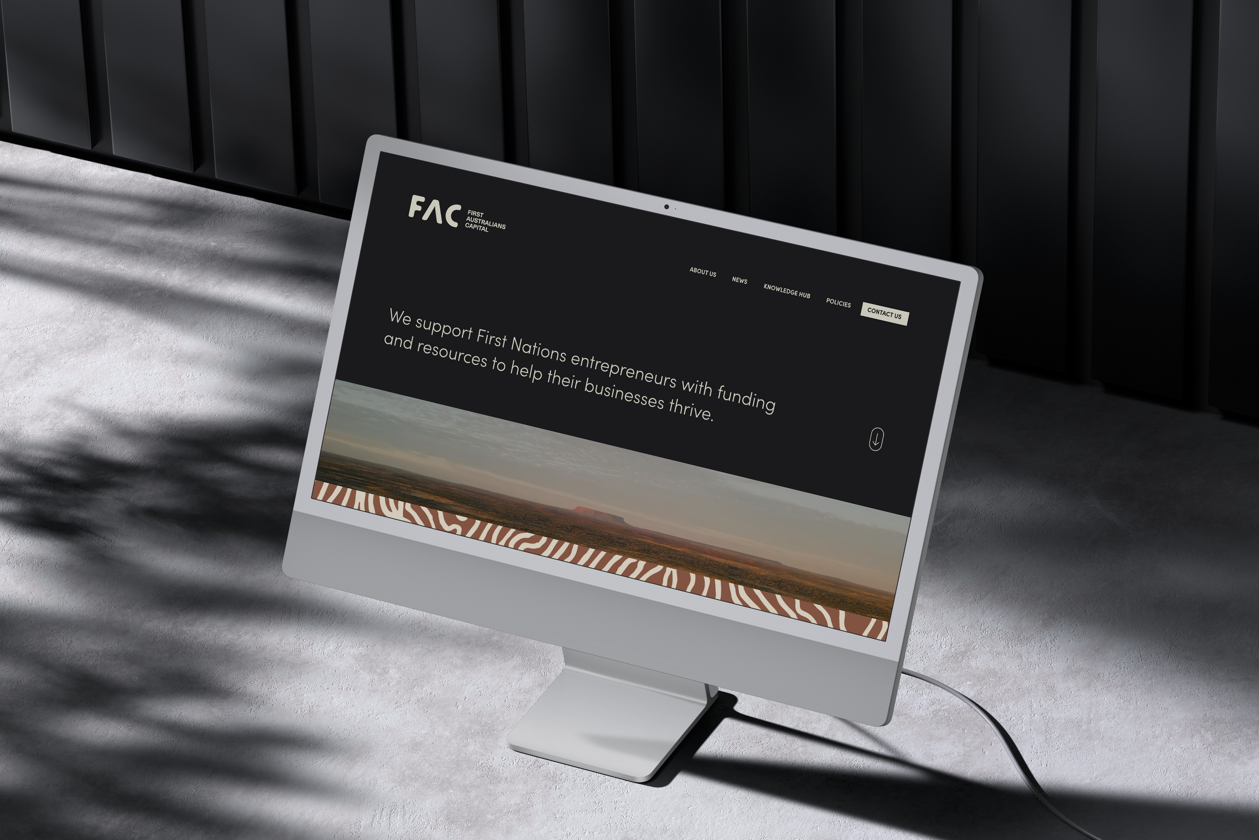 Brand identity and website design for First Australians Capital, creating a contemporary visual identity that supports First Nations economic empowerment and investment.