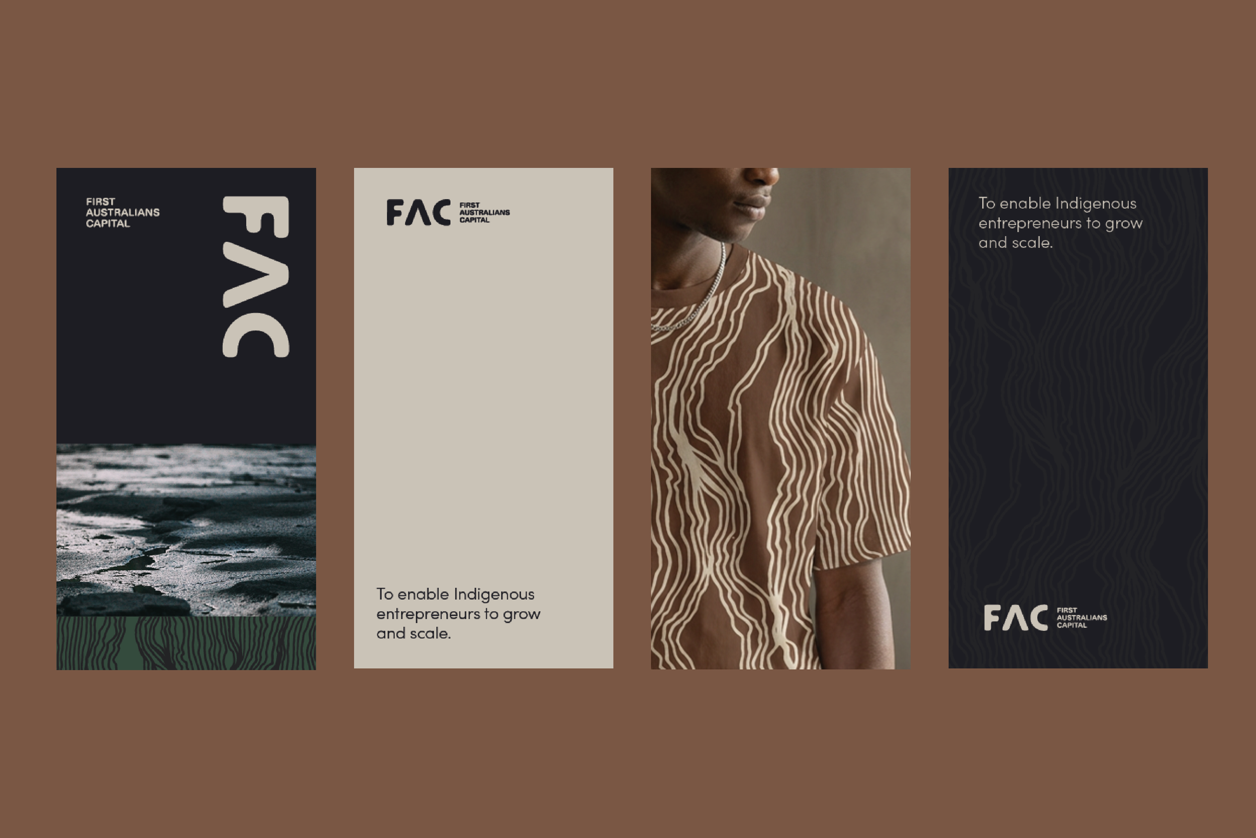 Brand identity and website design for First Australians Capital, creating a contemporary visual identity that supports First Nations economic empowerment and investment.