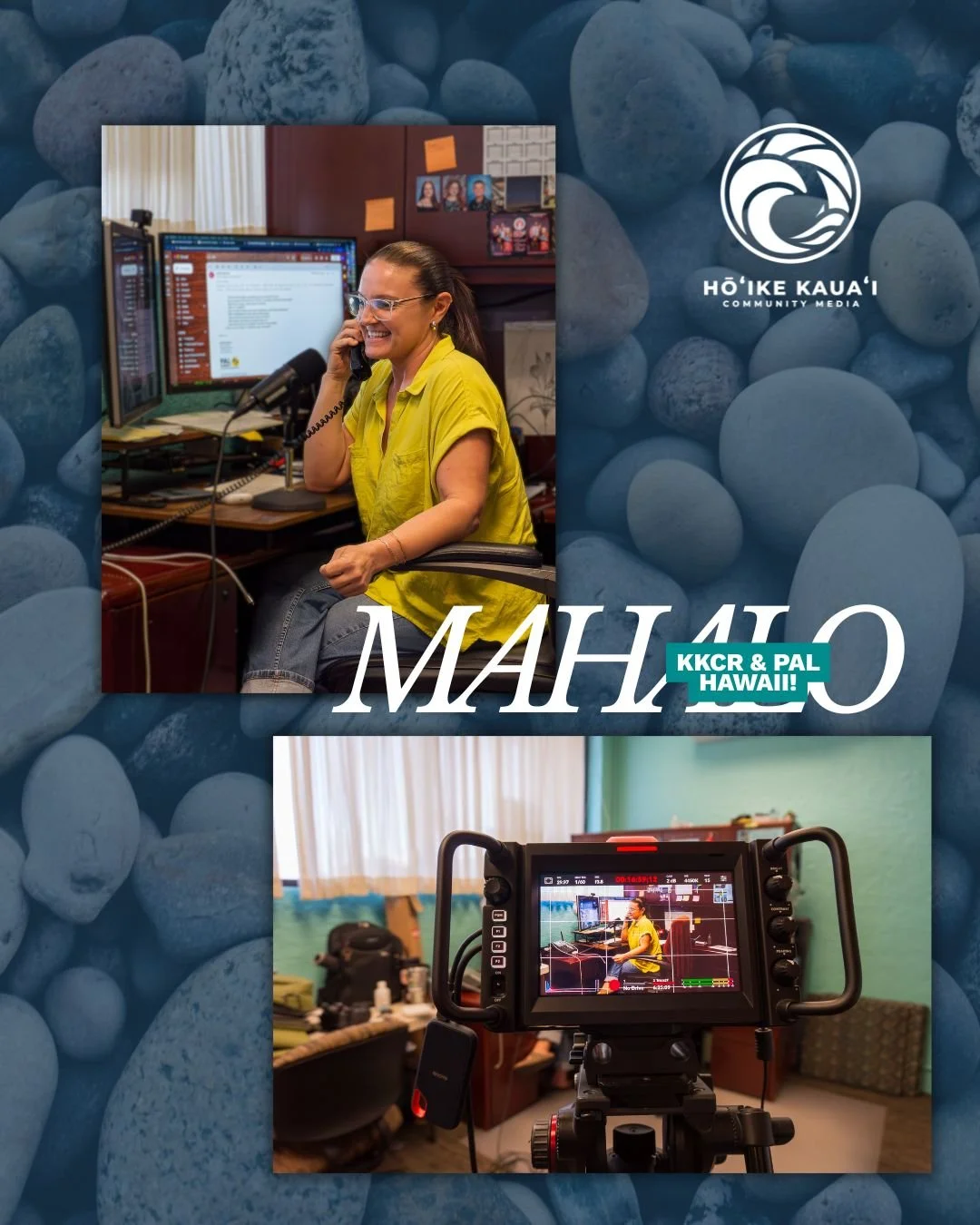 Big mahalo to @kauaicommunityradio and @pal4hawaii for having us on air! 🌺🎙️
We had such a great time introducing our &quot;new&quot; Production &amp; Community Outreach Services team member, Tricia Allen. Excited for all the amazing work ahead! ✨
