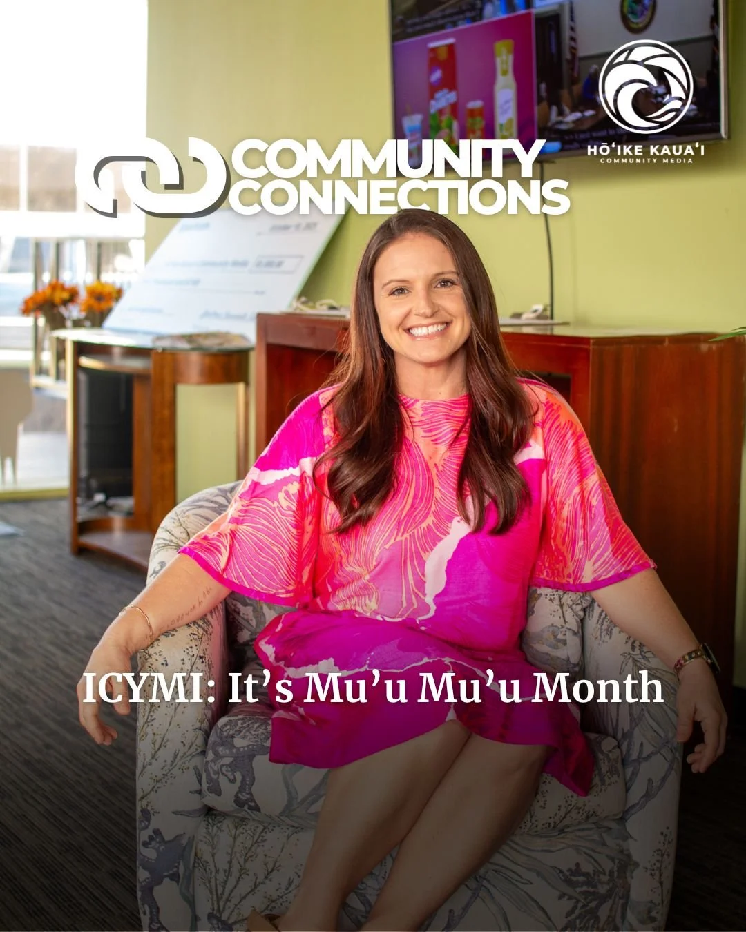 Can you believe Mu'u Mu'u Month is almost over? @triciaallen (Host of Community Connections) popped over to a pop up market yesterday and you know she had to come into the office wearing her new mu'u! 

If you missed it, check out our interview with 