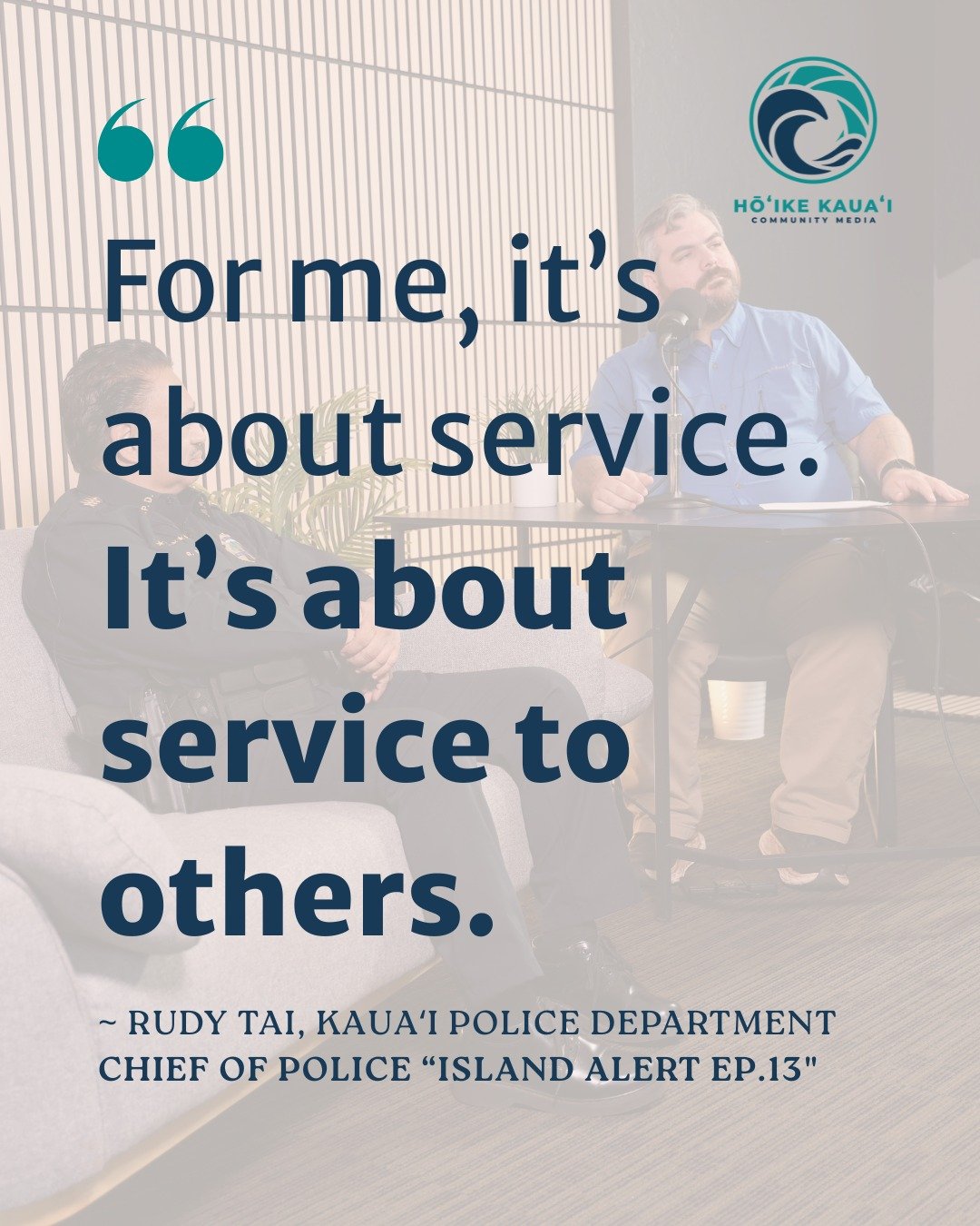 What does leadership look like in action? 🚔

In Episode 13 of Island Alert, we sit down with Kaua&lsquo;i&rsquo;s new Chief of Police, Rudy Tai, to talk about service, community, and the evolving role of policing on our island.

From leadership and 