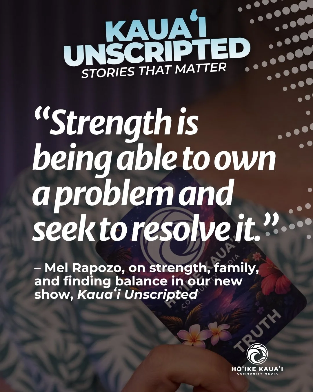Get to know the person behind the public figure.

In this episode of Kauaʻi Unscripted, Mel Rapozo shares stories about family, leadership, taking risks, and the lessons he's learned along the way.

🎧 Listen wherever you get your podcasts, or 📺 wat