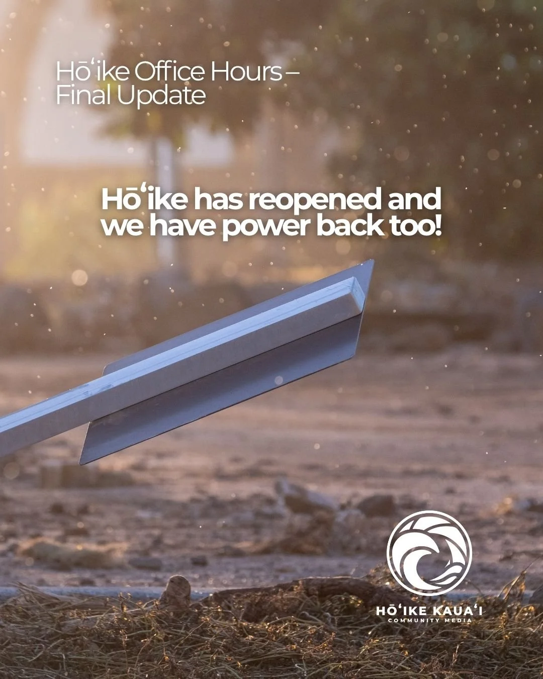 We&rsquo;re back! 💛

Hōʻike Kauaʻi has reopened and power has been restored to our office. Mahalo for your patience while our team worked through the impacts of Hurricane Lowell alongside the rest of our community.

Recovery continues across Kauaʻi.