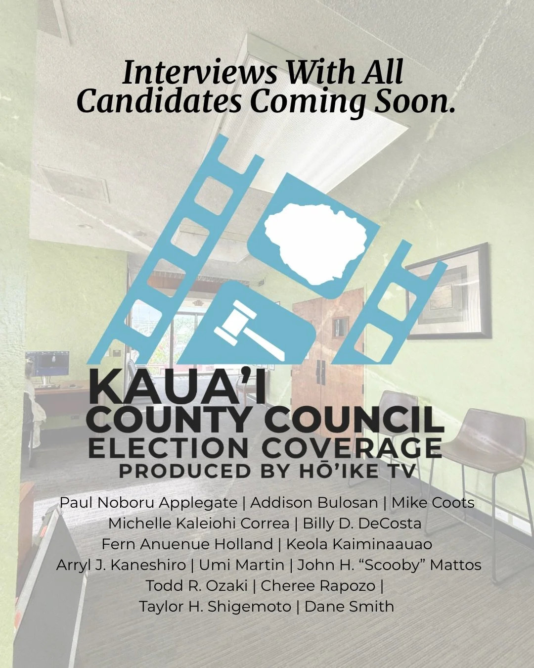 14 candidates. 7 seats. One place to hear from all of them. 🗳️
Hōʻike is sitting down one-on-one with every Kauaʻi County Council candidate, asking each of them the same questions so you can compare them side by side and decide for yourself.

📅 Pre