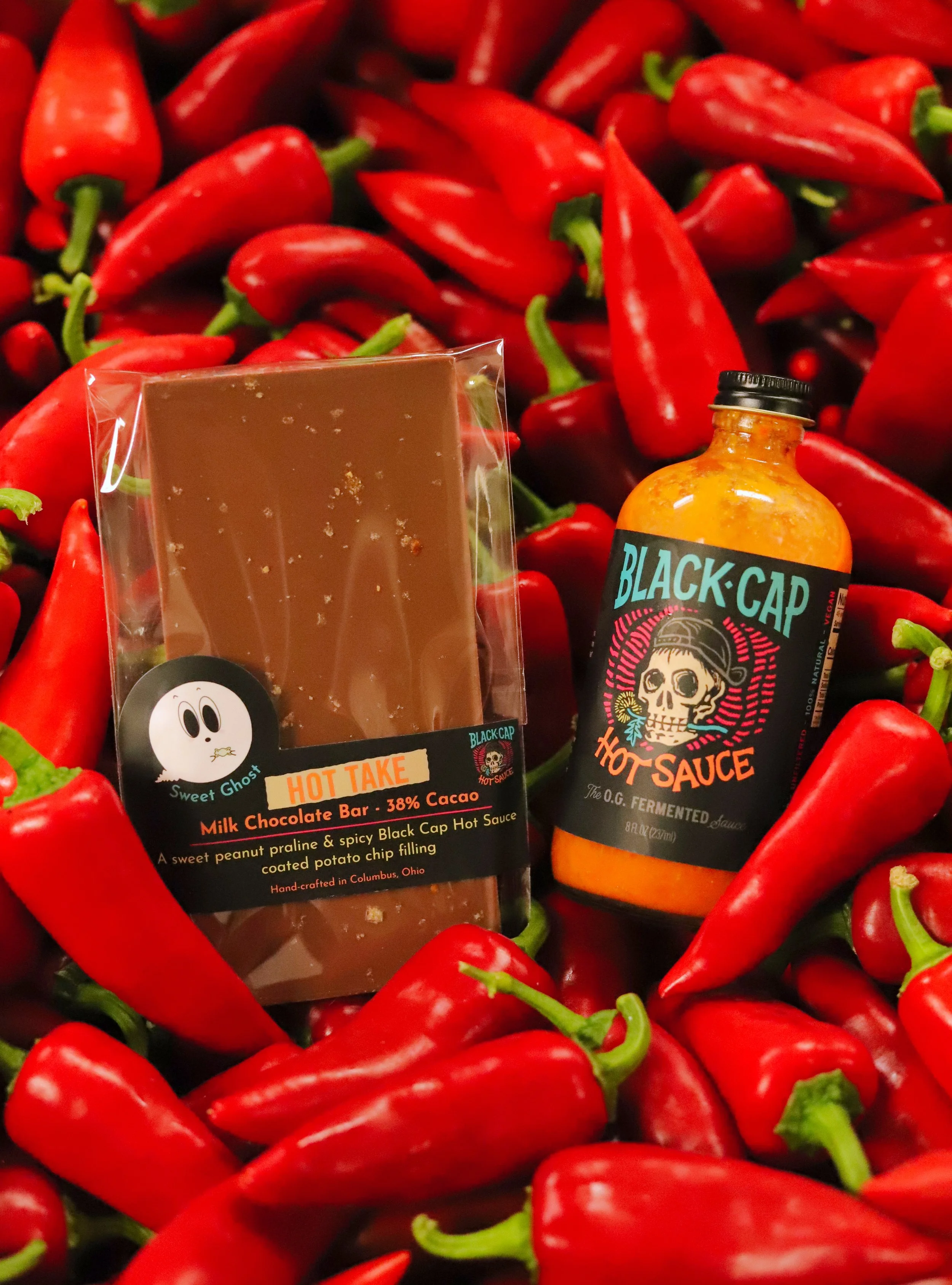 sweet ghost black cap hot sauce chocolate bar columbus ohio