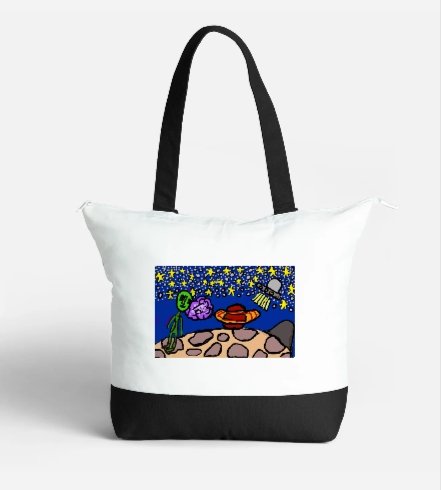 Large Tote Bag - Aliens In Space