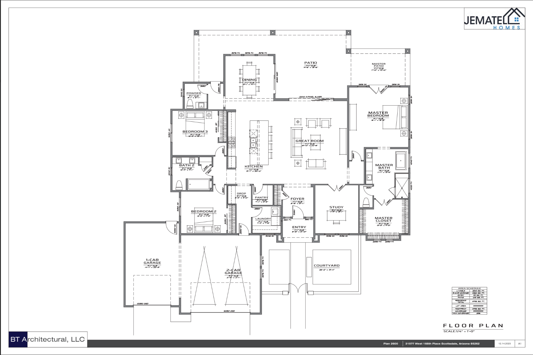 Single-story custom home floor plan designed for modern living