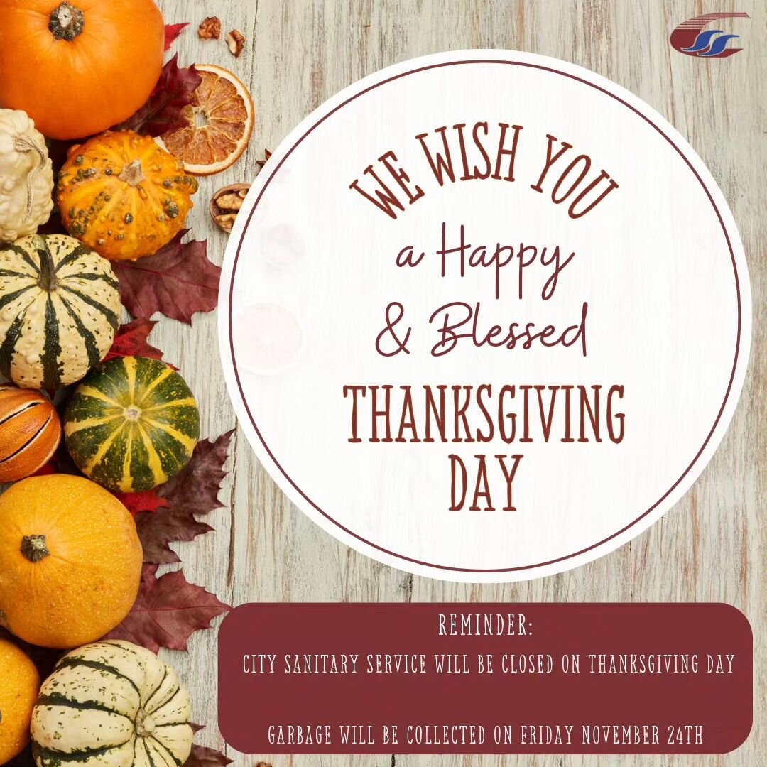 On this Thanksgiving Day, City Sanitary Service would like to express our deepest gratitude to our&nbsp;wonderful customers for the trust and support you have shown us&nbsp; throughout the year. 

City Sanitary Service wishes you and yours a joyful T