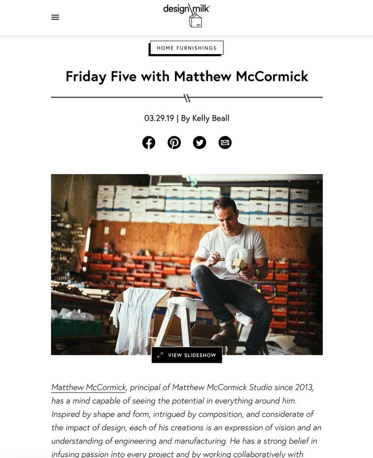 FRIDAY FIVE WITH MATTHEW MCCORMICK 2019