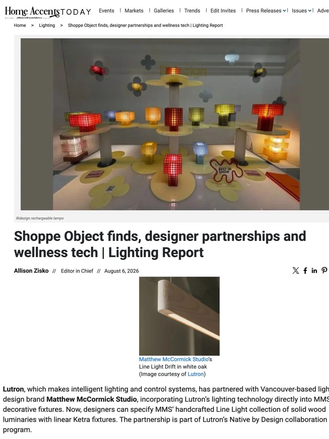 HOME ACCENTS TODAY - LIGHTING REPORT