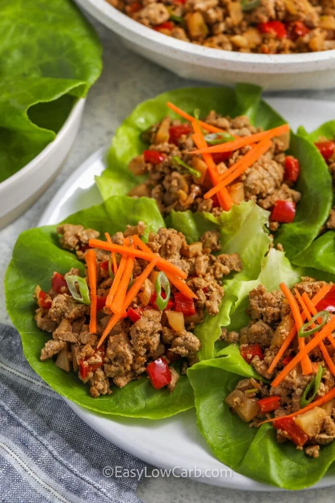 Turkey &amp; Veggie Lettuce Wraps (400 Cal) (GF) (DF)