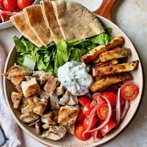 Greek Chicken Gyro Bowl  (420 Cals)