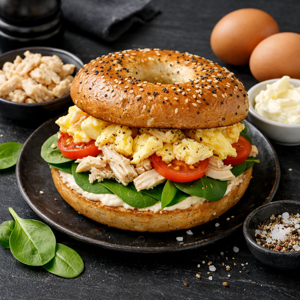  Egg &amp; Chicken Bagel (545 cals)